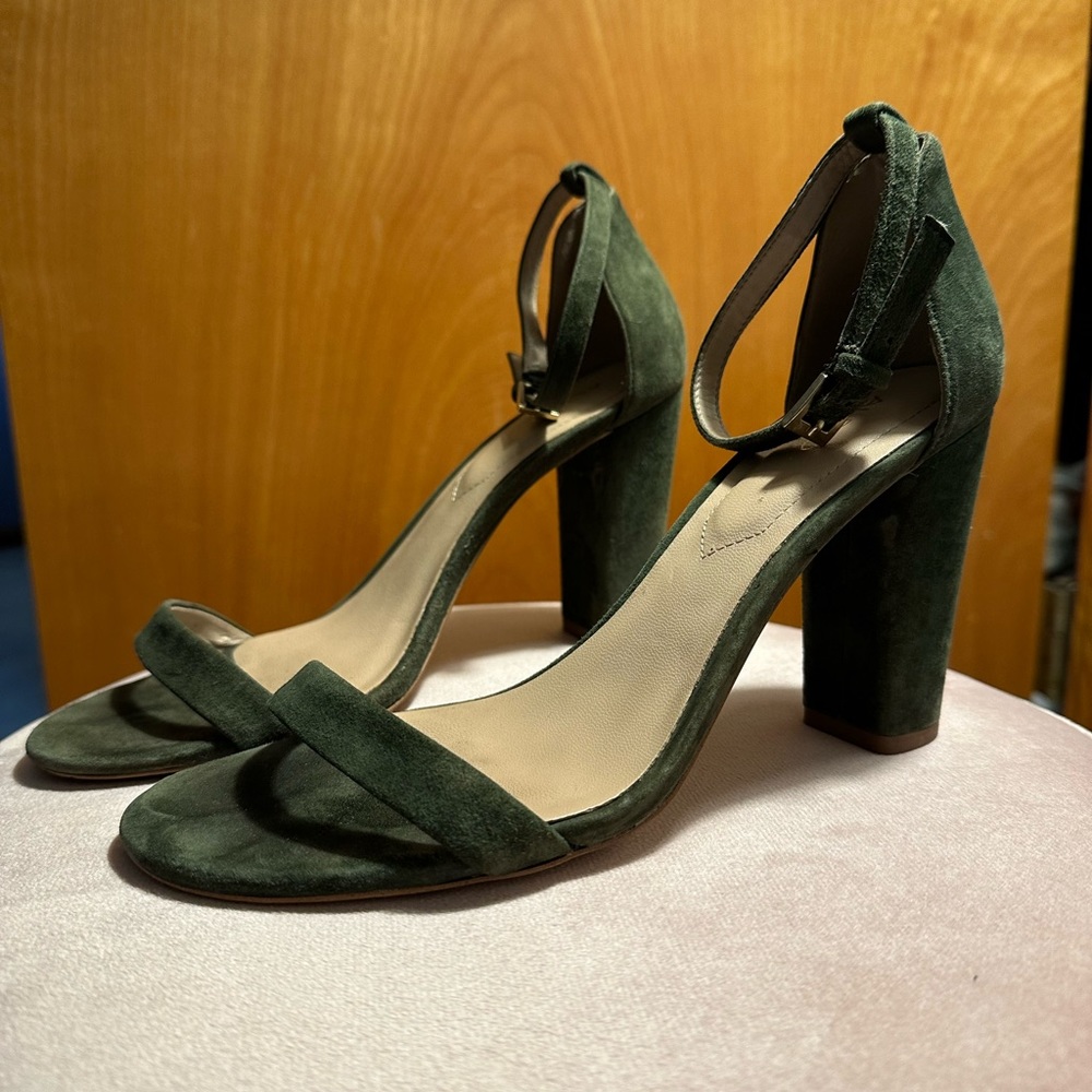 ALDO LEATHER SUEDE SANDALS SIZE 8.5 IN HUNTER GREEN